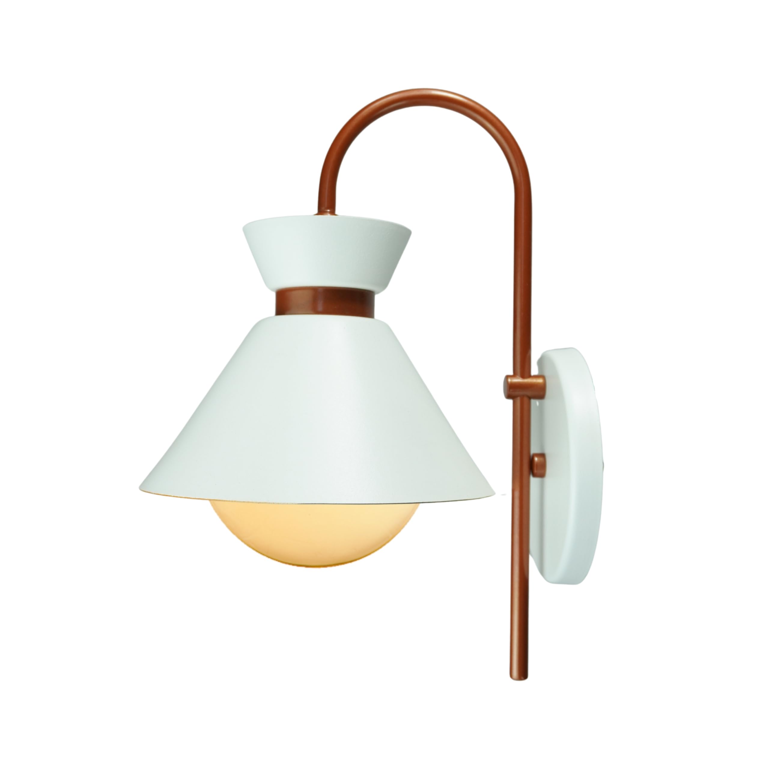 Arandela Dubai Jota Interno Alumínio Decorações (Branco com cobre